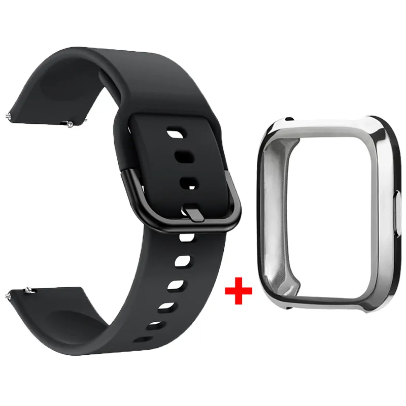 2in1 Pack für Realme Watch 2 Pro Smartwatch -Armband Silikonband Realme Watch2 Pro Case Stoßfänger Schutzhülle