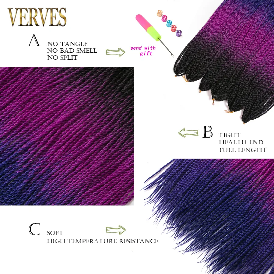 Verves VERVES 24 Inch Synthetic Ombre Senegalese Twist Hair... From Ddmydec ...