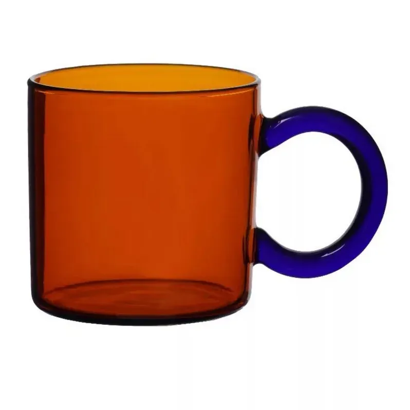 Tasse de café en verre coloré tasses en verre résistantes à haute température créatives nordiques Juice tasses à eau potable Verre de verre 250 ml