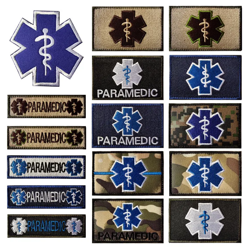 1pc Star of Life broderie Patches American Rescue Medical Paramedic Badge brassard Tactical Army Military Tissu Military