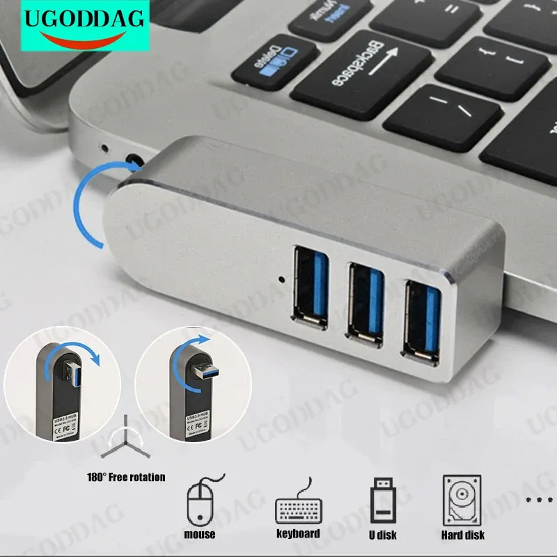 Nav trådlöst 3 i 1 USB 3.0 nav för bärbar dator adapter PC dator USB -laddning nav anteckningsbok splitter förlängning dell lenovo hp tillbehör