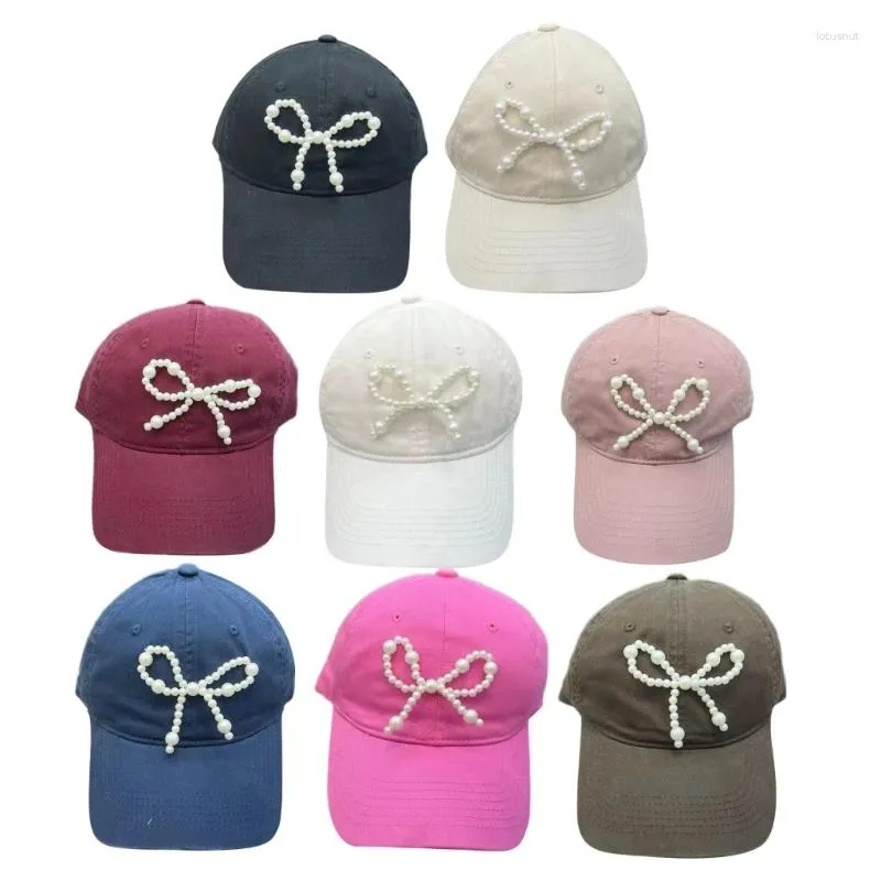 Ball Caps Outdoor Sports Hat Mountain Camping con Pearl 3D Bow Girl Regolable