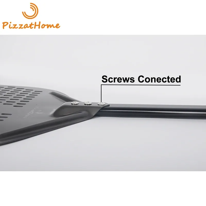 Pizzathome New 44/46 Zoll Aluminium Hartschicht perforiertes Langpizza -Schale Rechteckige Pizza Schaufel Abnehmbares Paddel -Pizza -Werkzeug