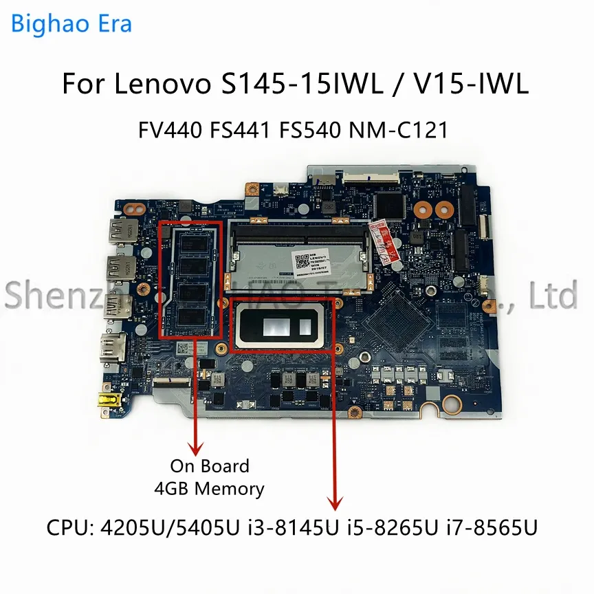 Carte mère pour Lenovo IdeaPad S14515IWL V15IWL ordinateur portable Motherboard FV440 FS441 FS540 NMC121 avec Intel i3 i5 CPU 4GBRAM DDR4 5B20S41727