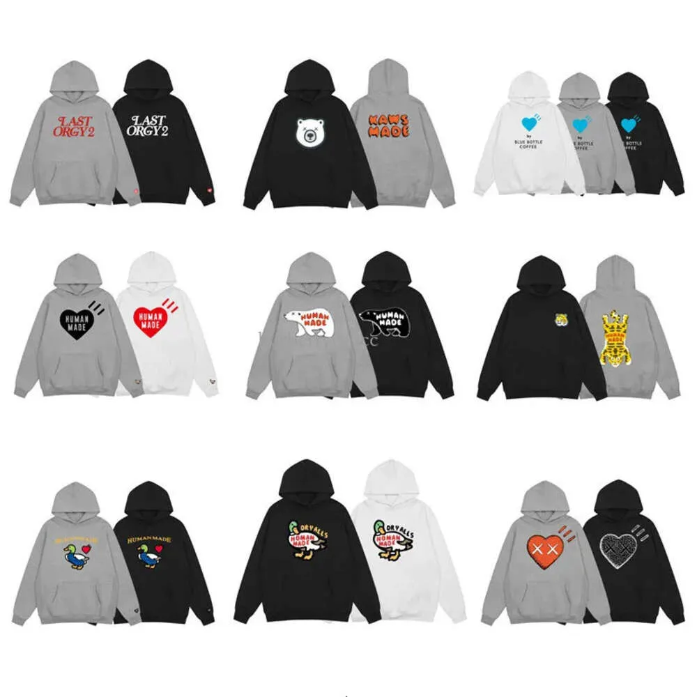 2023 Designer Hoodies Human Made hoodie pullover sweatshirts losse lange mouwen beren duck schattige dierenbrief print heren dames katoenen capuchon oversized s-xl