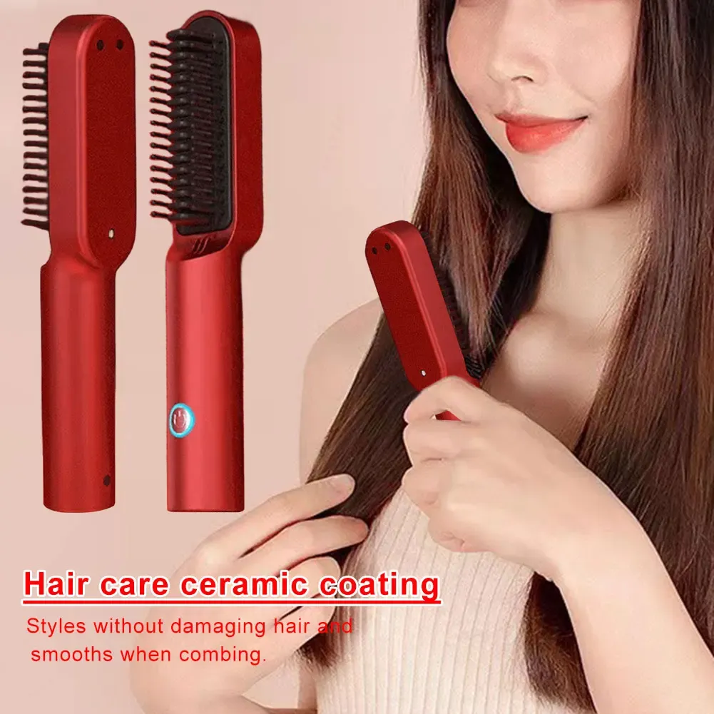 Brosses 2 en 1 lisure de cheveux Brosse Brosse anticrizer les currus rechargeables Autoshutoff Electric Hot Peigl pour tous les types de cheveux