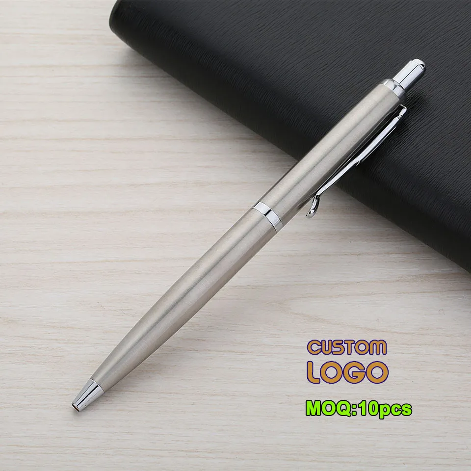 10шт/логотип на заказ логотип Metal Luxury Ballpoint Pen 0,7 мм ручки для написания роликового шарика подарок канцелярские канцелярские принадлежности Офисные школьные принадлежности