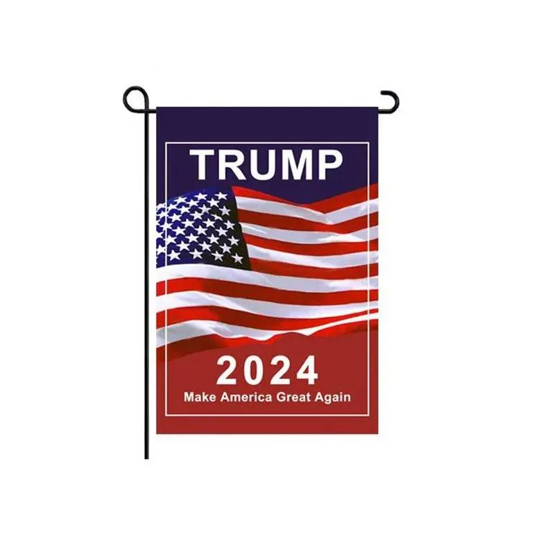 Banner Flagi 30x45cm Trump Garden USA Maga Keep America dwustronna 2024 Flag Drop dostawa do domu Świąteczne zapasy imprezy Dhguv