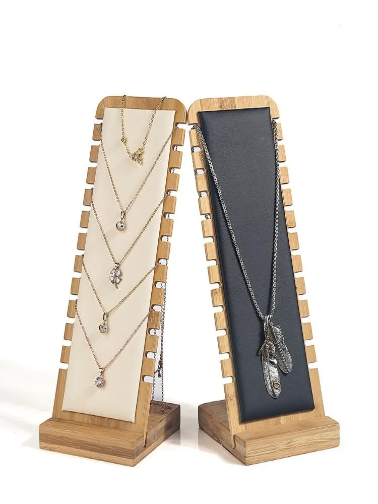 Collier de bijoux en bambou solide Bracelet Bracelet Bracelet Bracelet Board Organizer Board Plateau de vitrine de chevalet