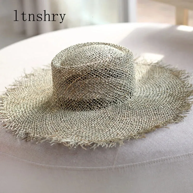 fashion women Sun hat Breathable straw Visor hats casual summer wide brim beach Unisex Jazz outdoor 240410