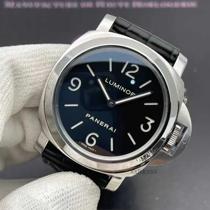Mäns Watch Gift Panerrais Temperament Watch Sapphire Mirror Swiss Automatisk rörelse Storlek 44mm Kohudband med original nålspänne BF04
