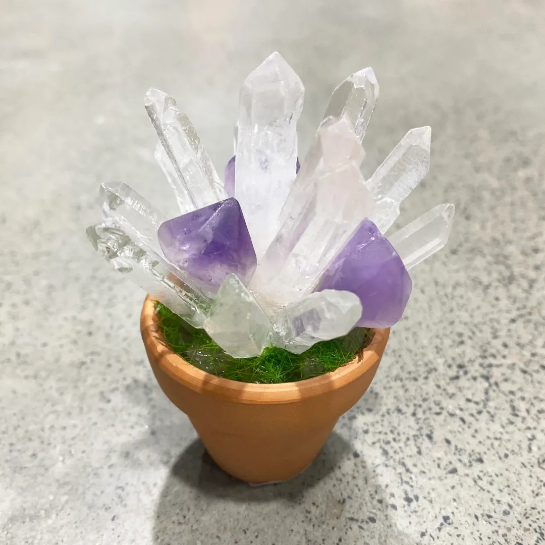 1pc Amethyst Stone Plantes en pot