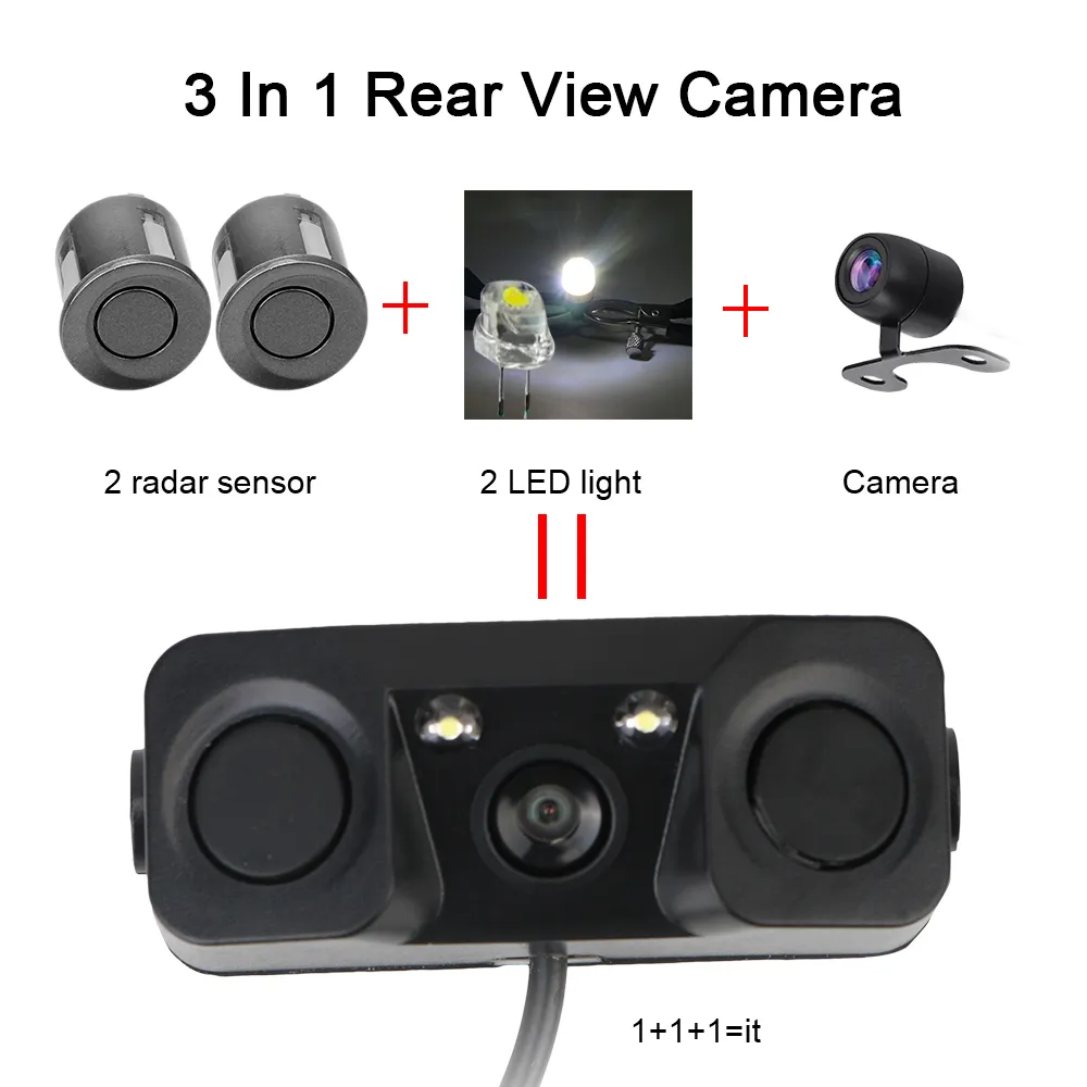 Distance Sensor 12v 3 In 1 Car PDC Rear View Camera Parking Sensor Distance Control Radar ...