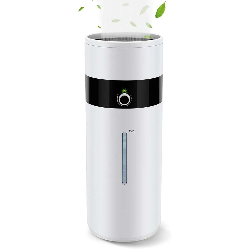 Efficient Tower Humidifier for Large Rooms - Hioo 18L Ultrasonic Cool Mist Air Humidifier with 360 Degree Nozzle for Baby, Plant, Yoga, Home Office, Bedroom, Greenhouse