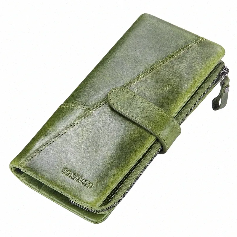 Le nouveau portefeuille en cuir véritable de CTACT Fi Purse pour les femmes portefeuilles d'embrayage LG avec porte-cartes de cartes à sacs cellulaires O44G #