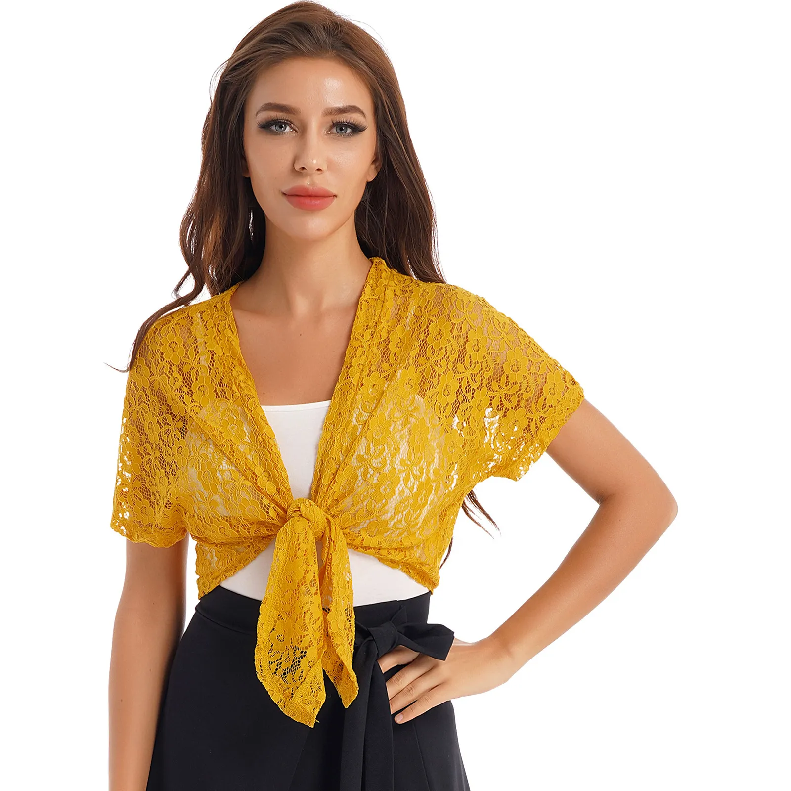 lace up bolero blazer