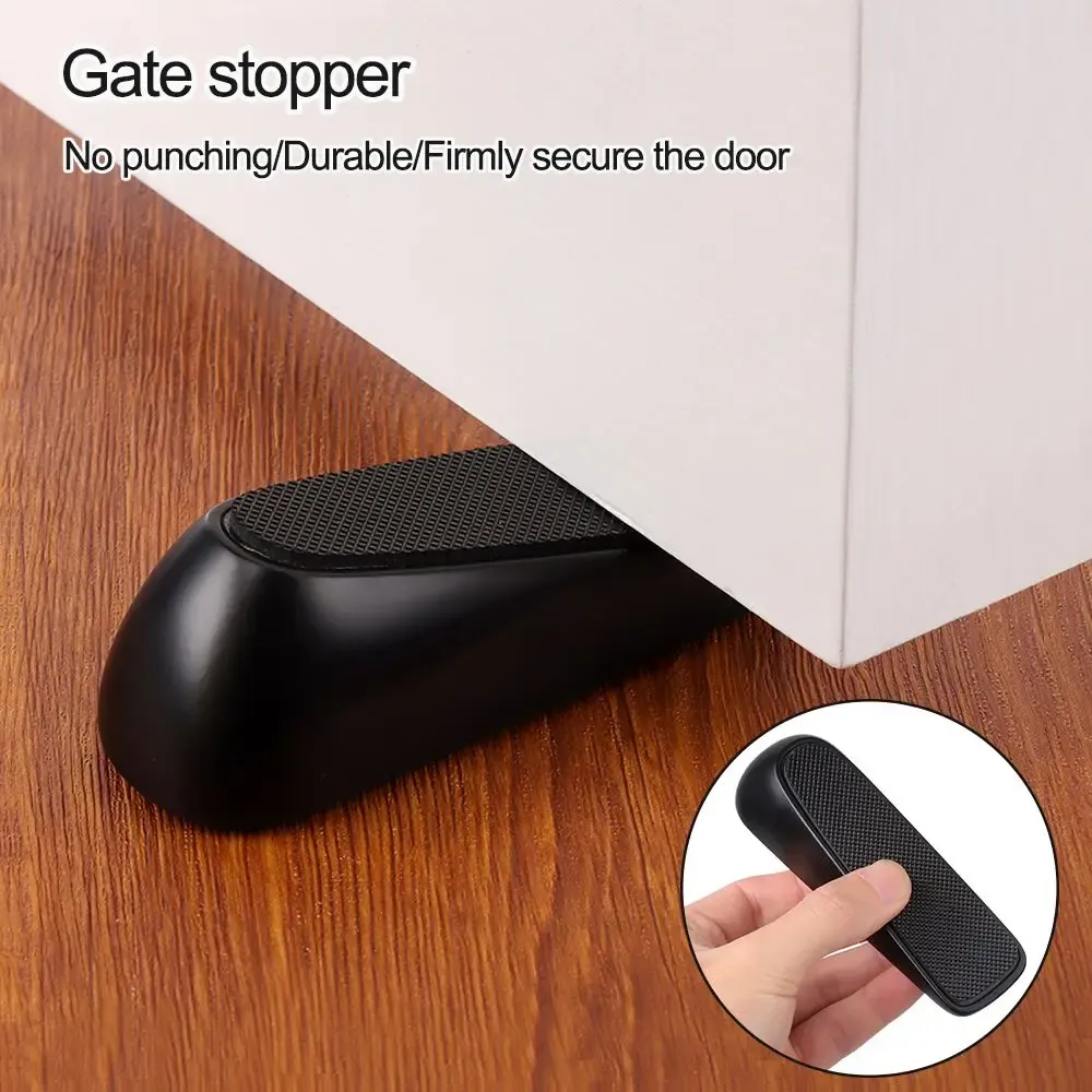 Dörrstopp tillverkad av premiumkvalitet Zink och gummi Baby Safe Floor Gate Door Stoppers Punch-Free Hardware