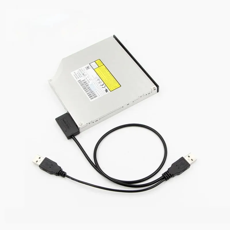 노트북 광학 드라이브 7+6 핀 SATA에서 USB2.0 쉬운 드라이브 케이블 USB에서 SATA 13P 광학 드라이브 케이블