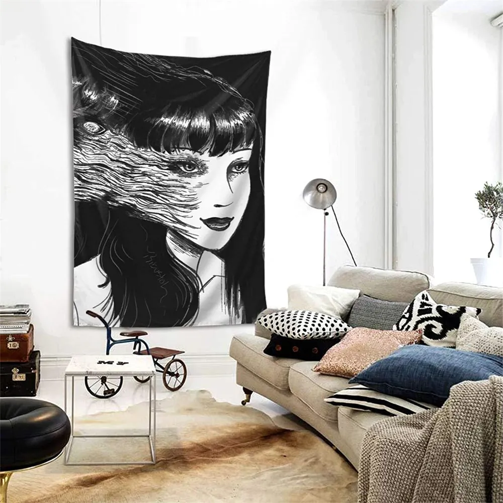 Tokyo Tomie Unlimited Junji Ito Anime Tapestry Horror Manga Poster With Trippy Macrame Background For Room Budget Decor From Homepro2 10.45 DHgate.Com