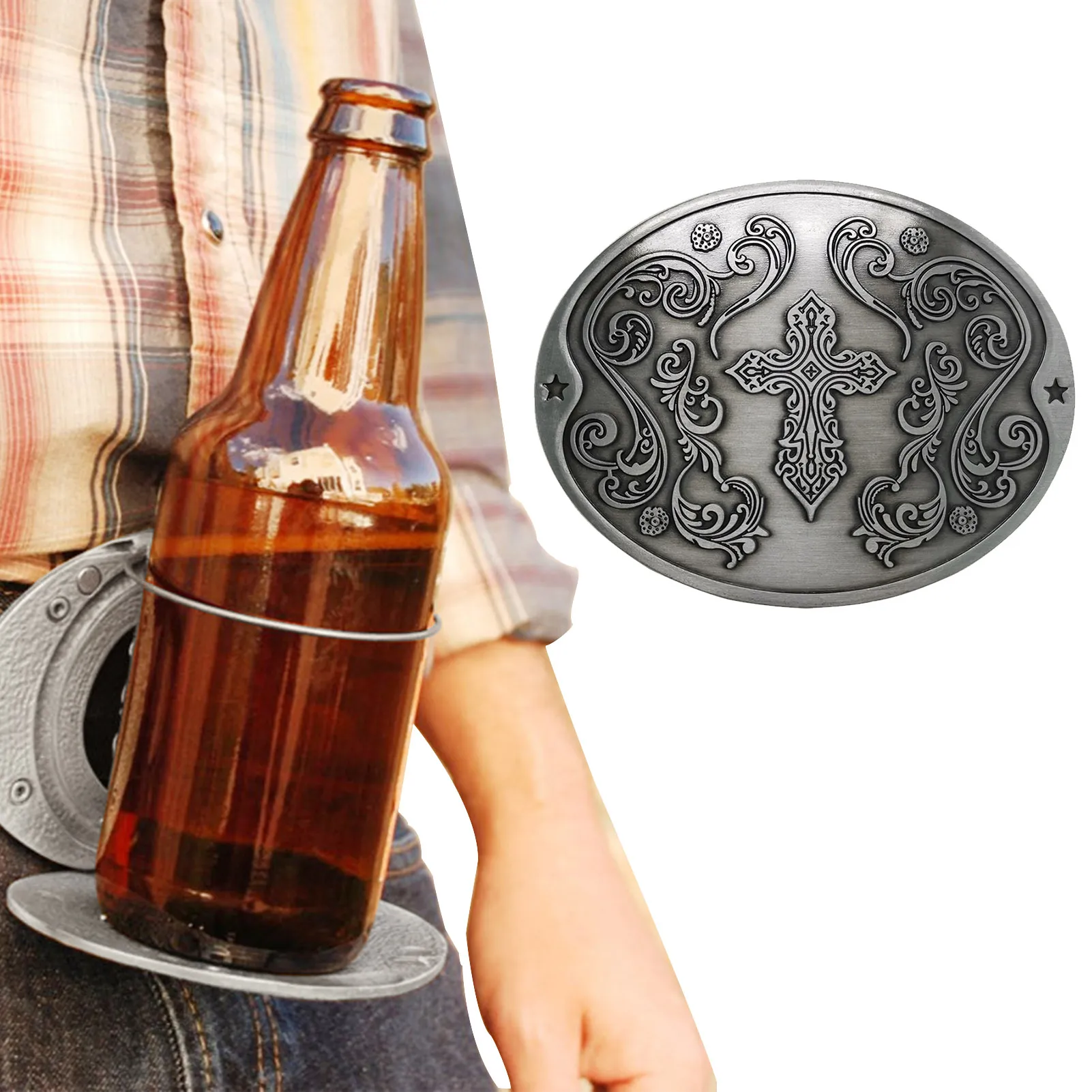 Beer Vest Bev Buckle: Metal 'Merica Belt Buckle That Can Hold Your