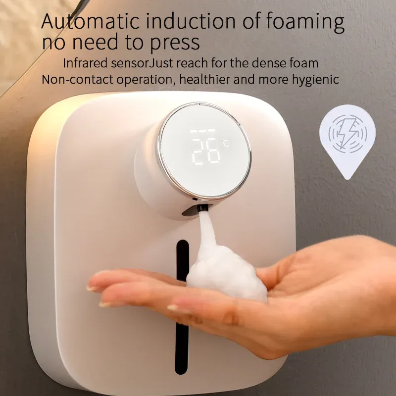 MI SOAP Dispenser Wall gemonteerd oplaadbare temperatuurweergave vloeistof soap Dispensers Sensorschuim Handdesinfectiemachine