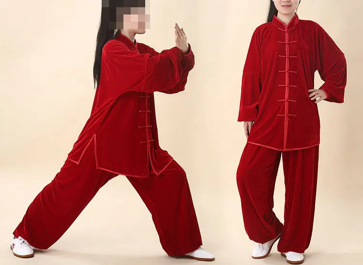 Unisex Autumnwinter förtjockad sammeteen taiji kostym Martial Arts Performance Clothing Malefemale Kung Fu Tai Chi Uniforms