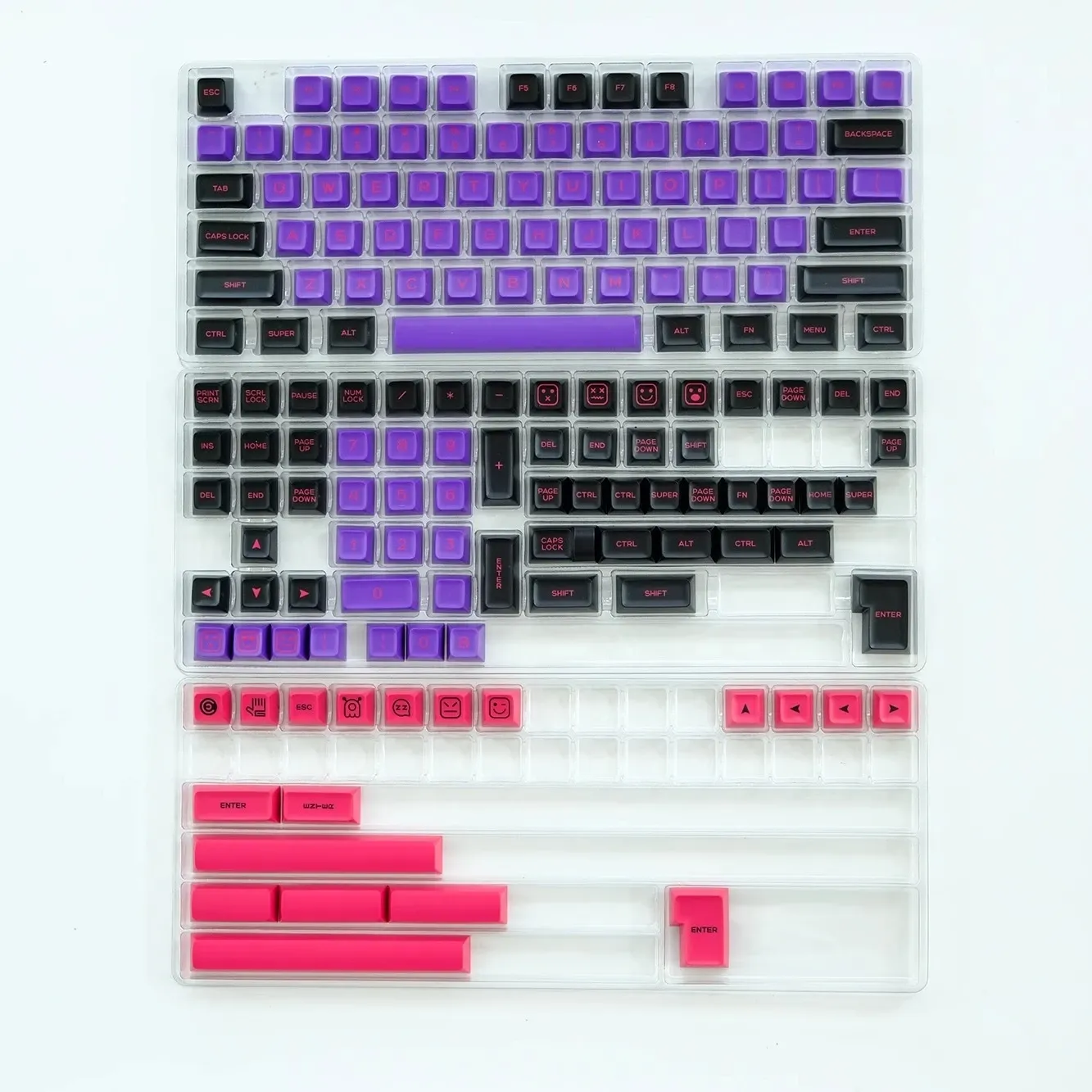 Accessoires 160+ touches / SET QX GMK Ghost Keycaps PBT Capes de touche à double tir