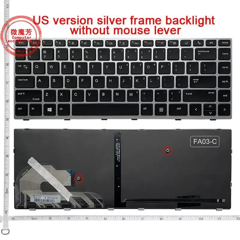 Claviers Nouveau clavier rétro-éclairé en anglais pour HP Elitebook 840 G5 846 G5 745 G5 Black US L14378001 L11307001