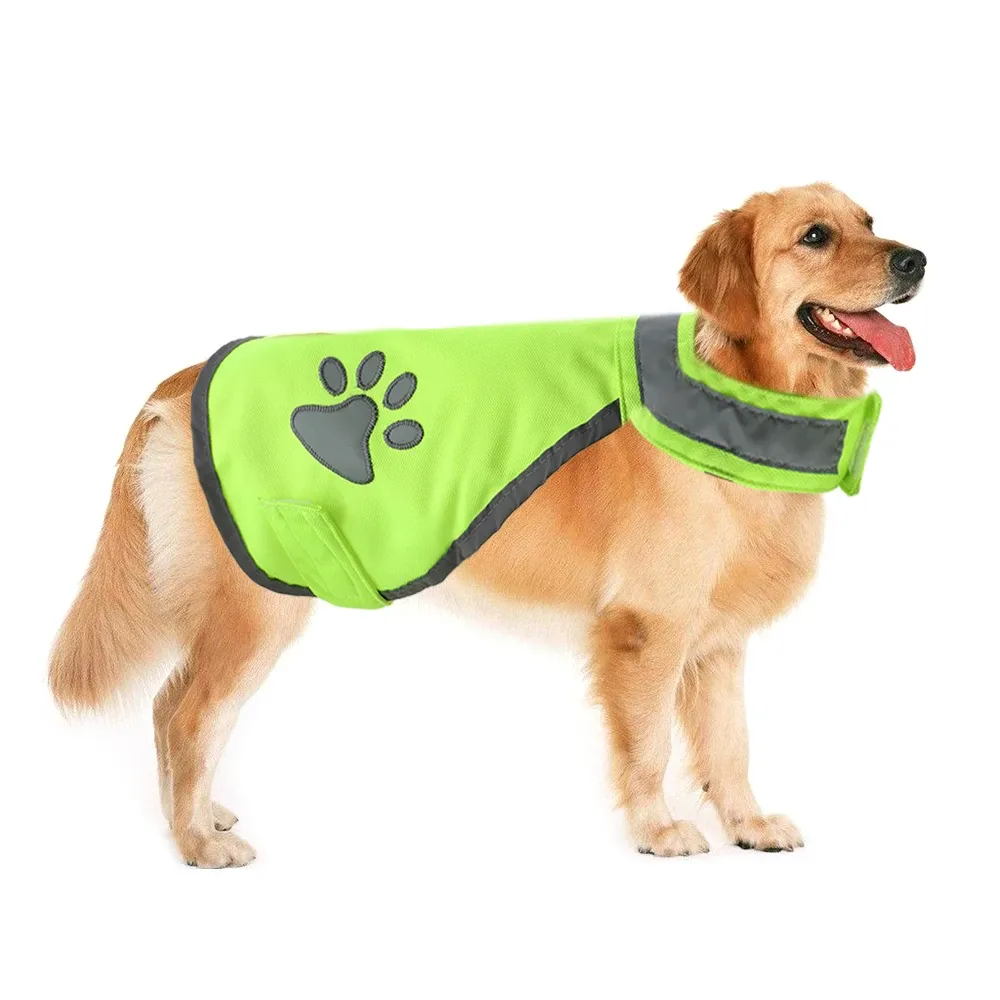 1pc chien animal de compagnie de sécurité réfléchie gilet haute visibilité à la veste de animaux de compagnie fluorescent