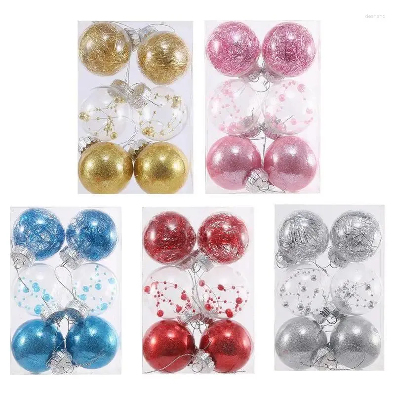 Dekoracja imprezy 6PCS Clear Balls Decor Choinka Wakacyjna ozdoba 6 cm Xmas Bombs Ozdoby DIY Crafts Ball do dekoracji