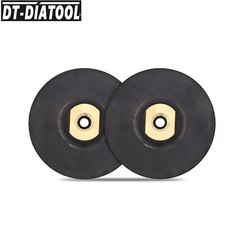 DT-DIATOOL 2pcs For Polishing Pad Back Pad for Diamond Rubber Based Flexible Backer Pads 5/8-11 M14 Super-soft Backer 4"/100mm