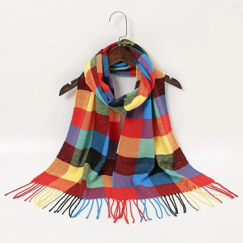 Lenços que vendem moda de inverno Falsa Falsa Cashmere Scarf Mantenha o xale de borla quente para mulher Pashmina à prova de vento ao ar livre 190 30cm