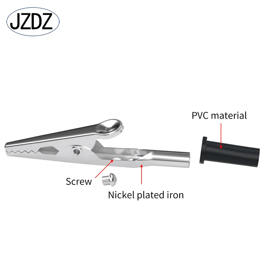 JZDZ 10 PCS Timsah Timsah Klipsleri 4mm Banana Jack Testi için Elektrik Kelepçe Klipsleri Prode DIY Elektrik Araçları J.60007