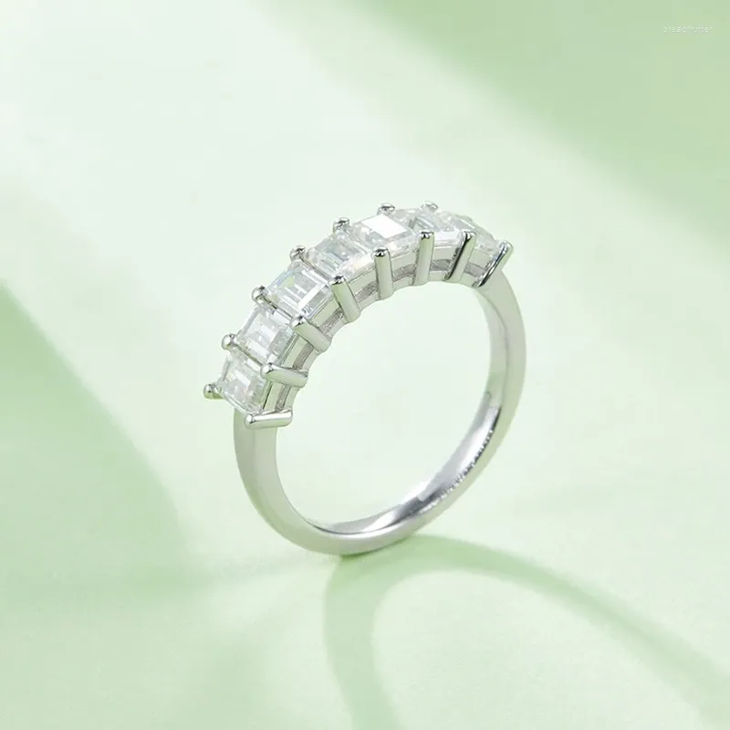 Cluster ringen sieraden S925 2.1CT 3x4mm VVS Synthetische diamanten bruiloft vrouw verlovingsring smaragd gesneden moissanite verklaring voor vrouwen