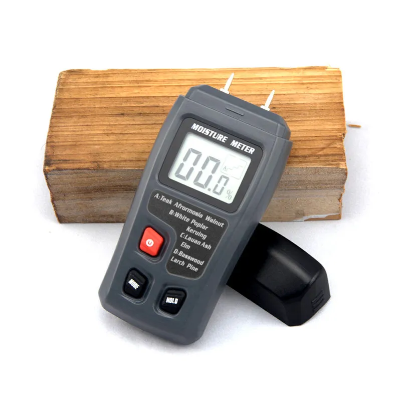 Bouchier d'humidité en bois numérique BIDE EMT01 0 ~ 99,9% Hygromètre en bois professionnel Affichage du détecteur d'humidité en bois