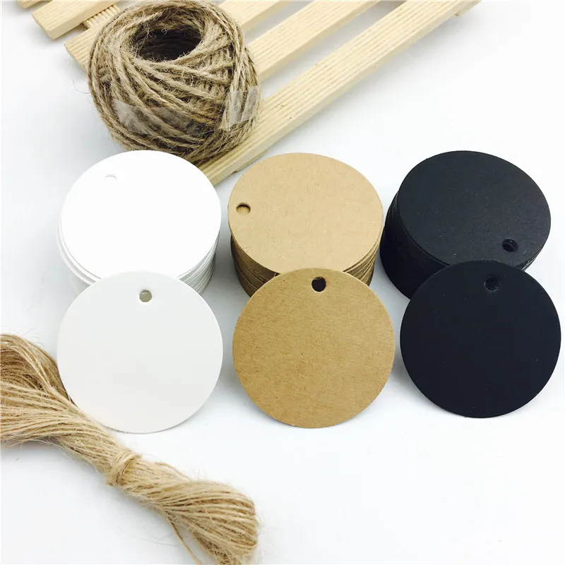 100pcs / lot blanc noir brun kraft papier de papier