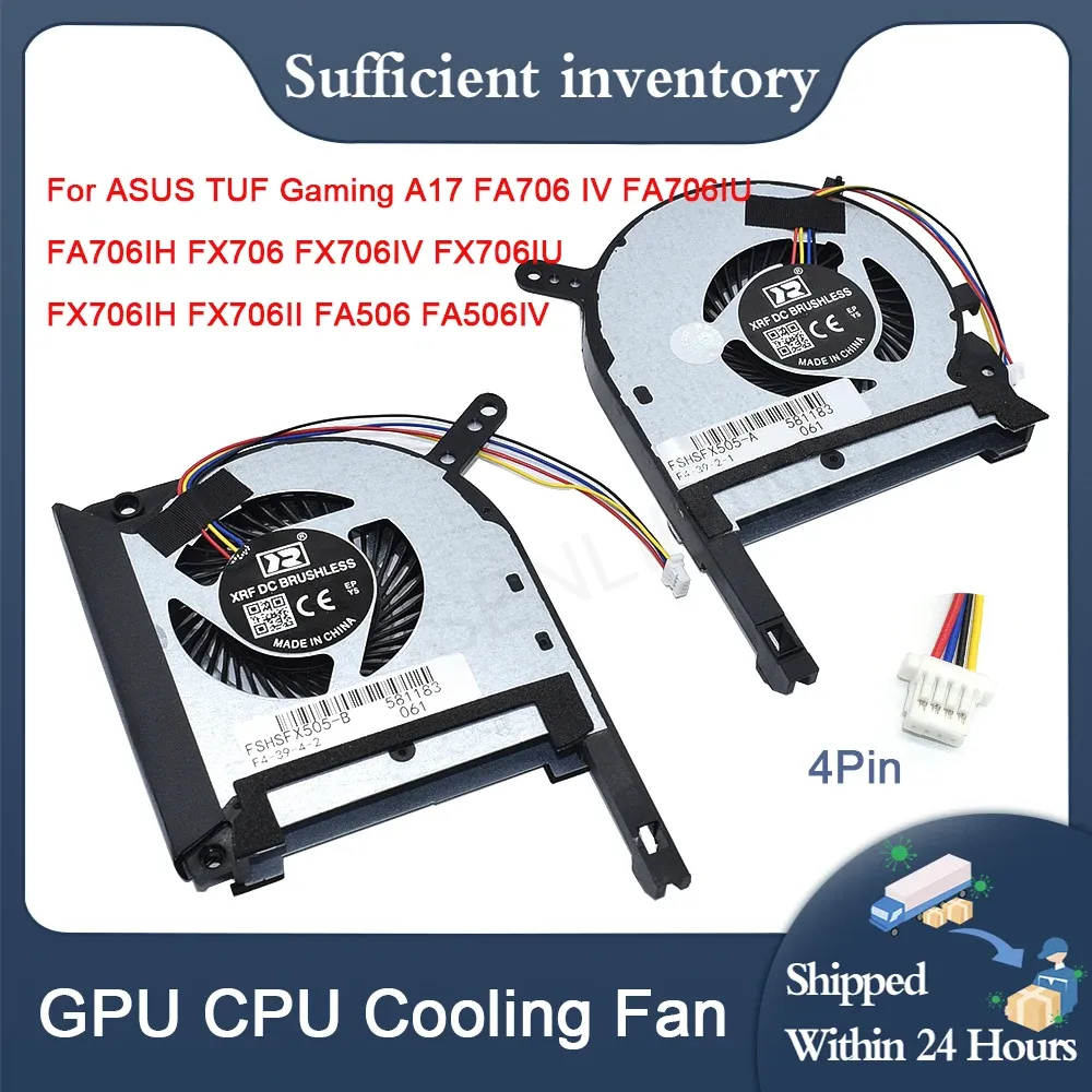 Pads Novo ventilador de GPU da CPU para asus tuf gaming a17 fa706 iv fa706iu fa706ih fx706 fx706iv fx706iu fx706ih fx706ii fa506 fa506iv