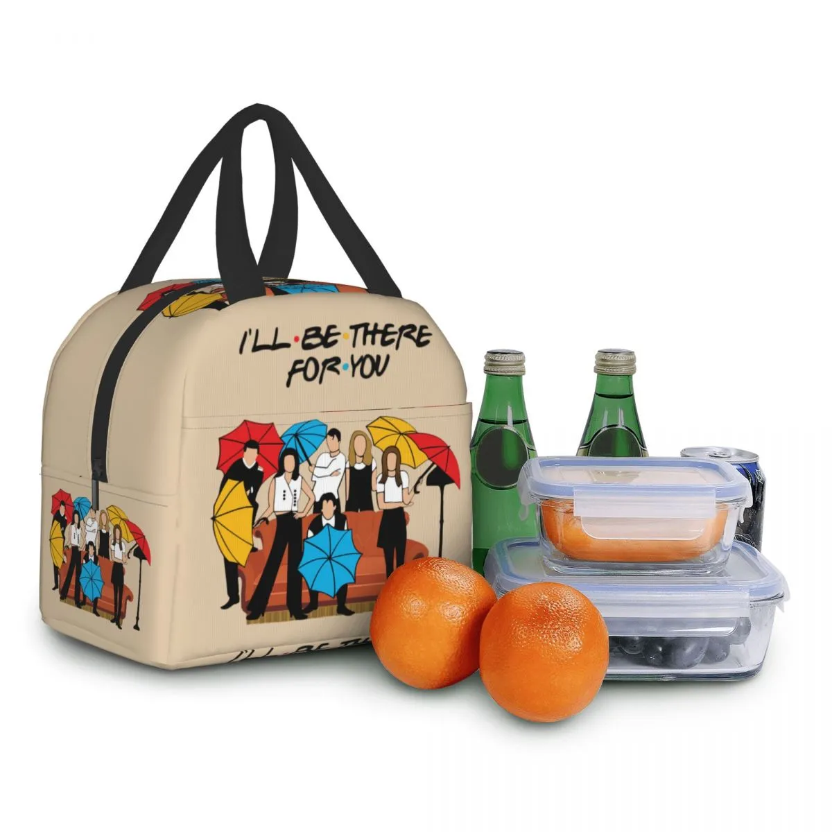 Classic TV Show Friends Insulated Lunch Bag for Women Kids Portable Cooler Thermal Lunch Tote Picnic Travel Warm Food Bento Box