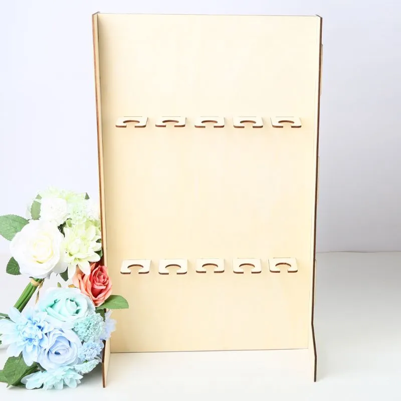 2024 New Champagne Wine Drinks Holder Wall Stand Wooden Rack Birthday Wedding Party Decorations