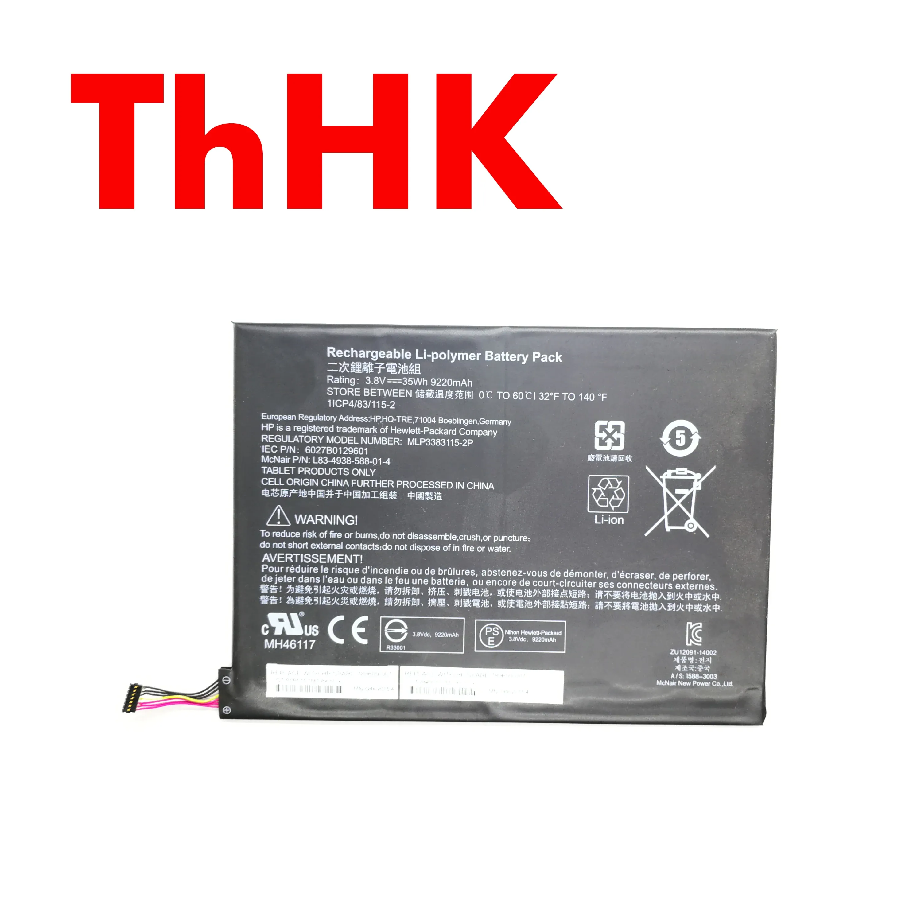 Batteries Thhk authentique original MH46117 MLP33831152P Batteries de batteries pour ordinateur