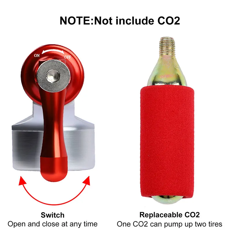 Pompa CO2 Per Bici WEST BIKING Pompa CO2 Per Bicicletta WEST BIKING - Gonfiatore Rapido In Lega Di Alluminio, Valvole Presta E Schrader Gonfiatore CO2 WEST BIKING
