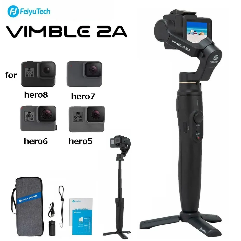 GIMBALS FEIYUTECH FEIYU VIMBLE 2A 3AXIS HANDHELD GIMBAL ACTIONカメラGOPROヒーロー用180mm延長ポール付きジンバルスタビライザー7/6/5