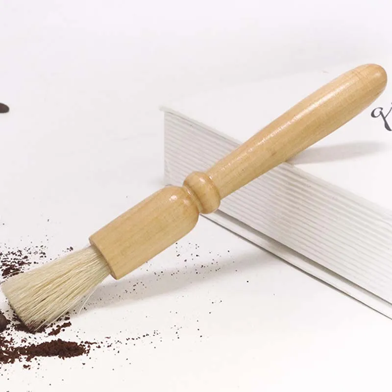 Wood Handle & Natural Bristles Coffee Machine Brush Machine Group Head Cleaning Kitchen Tools Coffee Grinder Brushes