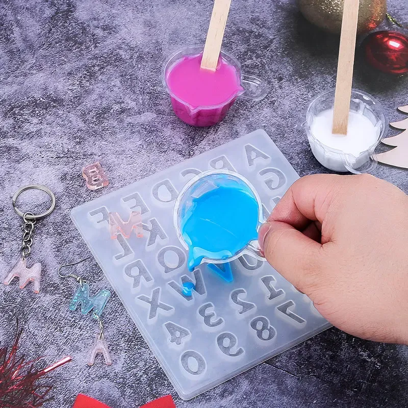 Alphabet Resin Molds Kit Backward Letter Number Silicone Casting Molds Resin Epoxy Molds For Keychain Making Pendant Jewelry DIY