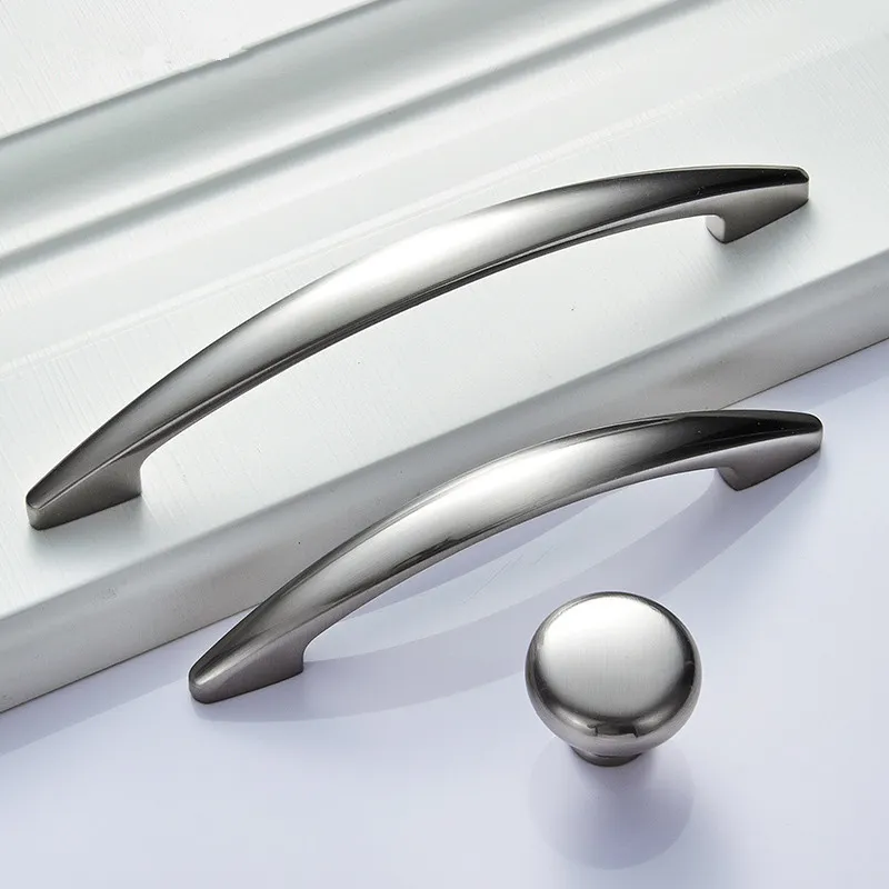 Bright chrome Handles Kitchen Cabinet Handles Solid Drawer Knobs Silver Cupboard Door Wardrobe Pulls Furniture Handle