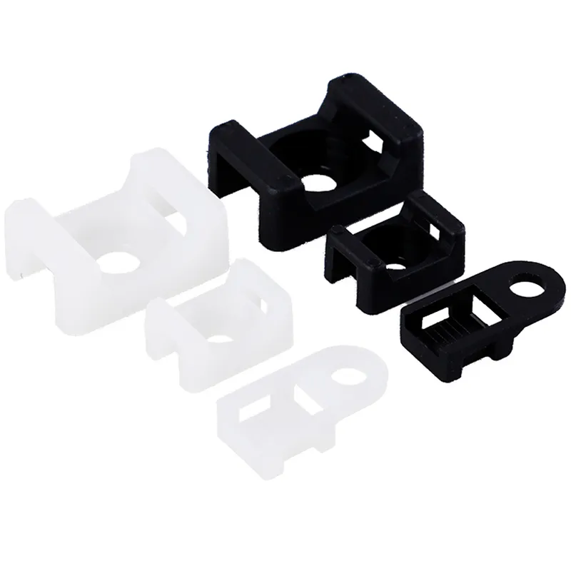 100pcs cabo de montagem de arame de montagem broto tipo sela de plástico Branco preto