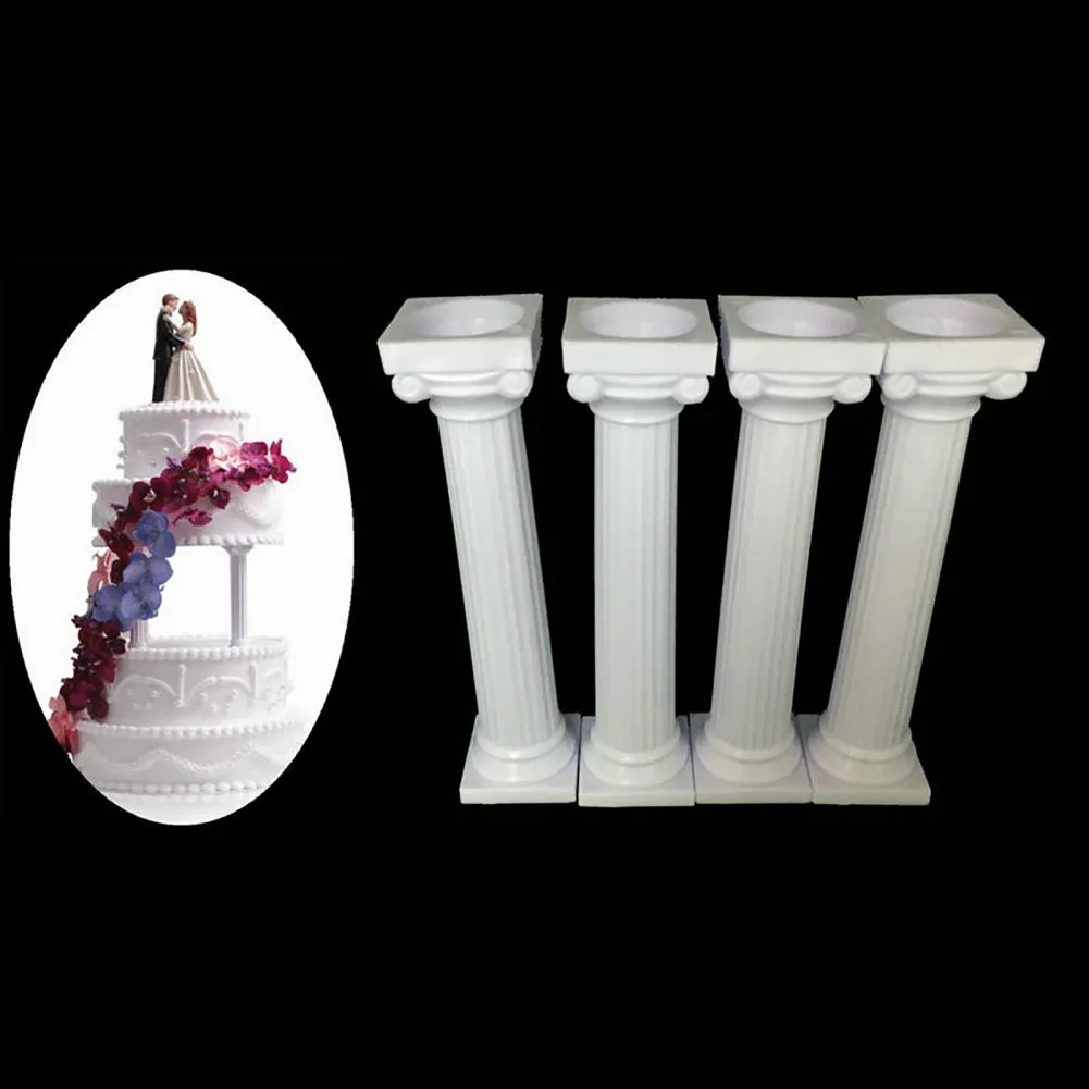 Zuilvormige 4 stks/set moderne verjaardagstaart ondersteunen Romeinse pilaren 3 maten taart decoreren stands antiaanbaklaag Feast Supplies