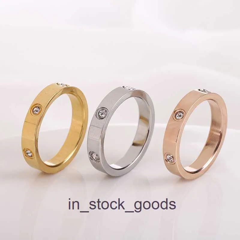 Top End Designer Rings for Women Carter Titanium Steel Ring Classic 18K Rose Gold Full Diamond Wedding Diamond Ring for Men and Women set med Qixi Par Ring Original