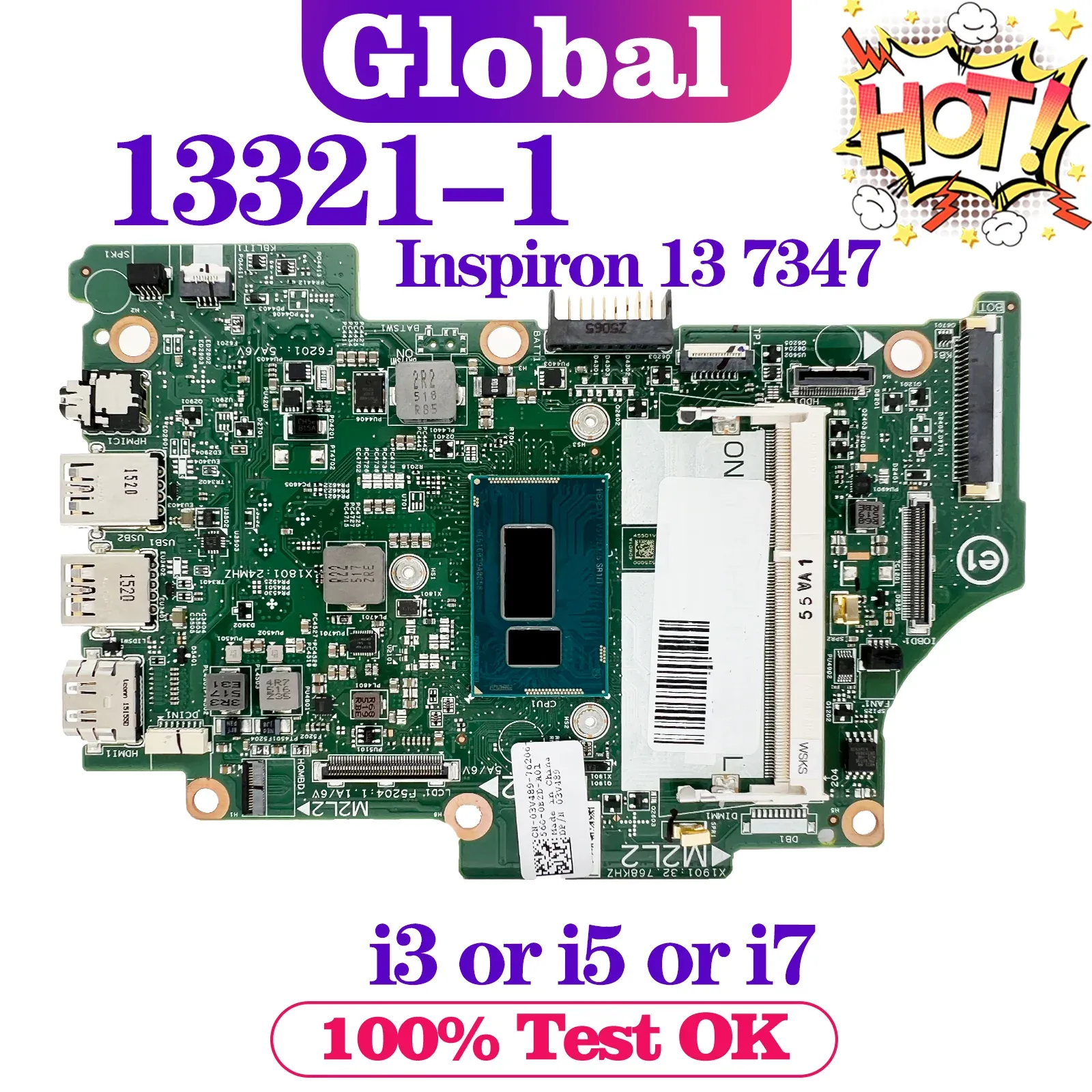 Материнская плата Kefu 133211 Mineboard для Dell Inspiron 13 7347 Материнская плата ноутбука i3 i5 i7 4th Gen