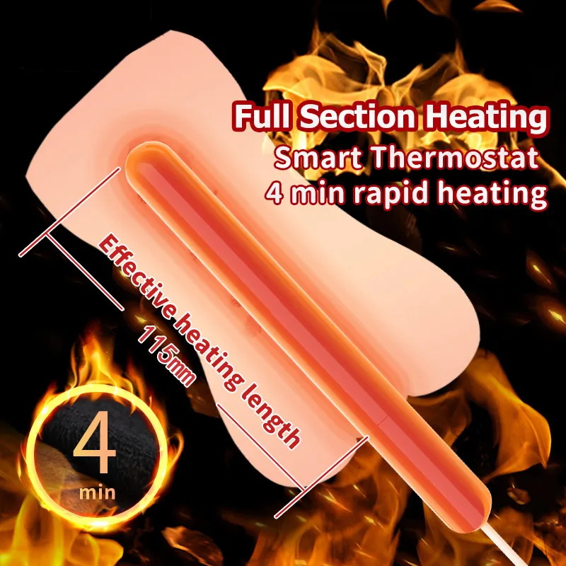 Smart Thermostat USB Heating Rod for Male Masturbator Cup Erotic Sex Toys for Men Heated Bar Stick Anal Vagina Warmer